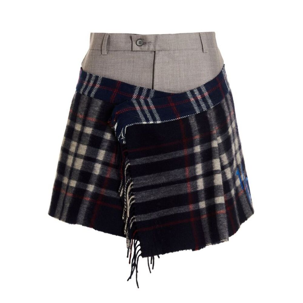 1/Off Women's Check Scarf Reworked Skirt